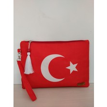 Merih Desing Store Bayrak Desenli Clutch Çanta