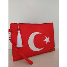 Merih Desing Store Bayrak Desenli Clutch Çanta