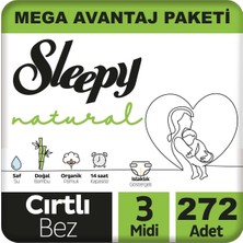 Sleepy Natural Bebek Bezi Mega Avantaj Paketi 3 Numara 4-9 Kg 272 Adet