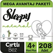 Sleepy Natural Bebek Bezi Mega Avantaj Paketi 4+ Numara 9-16 Kg 208 Adet