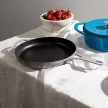 Pot Art Gri Düz Döküm Tava 28 cm