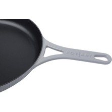 Pot Art Gri Düz Döküm Tava 28 cm