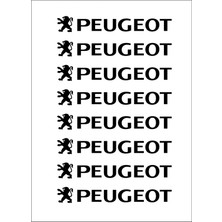 Oto Sticker Peugeot Kapı Kolu ve Jant Sticker Seti 8 Adet