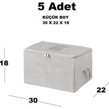 Renkli Bebek 5'Li Küçük Boy Gri Renk Baza Altı Çeyiz Hurç Organizer