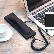 Fayshow Retro Telefon Ahizesi Kulaklığı, iPhone Akıllı Telefonlar Için Rahat Arama Moda Siyah