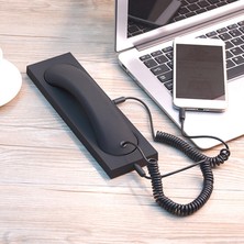 Fayshow Retro Telefon Ahizesi Kulaklığı, iPhone Akıllı Telefonlar Için Rahat Arama Moda Siyah