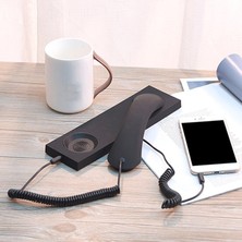 Fayshow Retro Telefon Ahizesi Kulaklığı, iPhone Akıllı Telefonlar Için Rahat Arama Moda Siyah