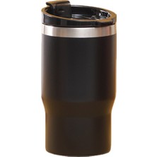 Oumo 400ML Vakumlu Çift Kapaklı Mug - Siyah (Yurt Dışından)