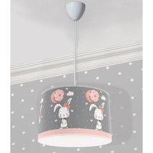 Bebişim Halı Balon Tutan Sevimli Tavşan Kuş ve Yıldızlar Çocuk Odası Sarkıt Avize