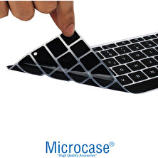 Microcase MacBook Pro 16 16.2 Inc M1 Max 2021 A2485 Silikon Klavye Koruması Eu Türkçe - Siyah AL2982