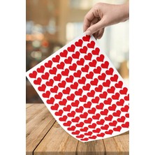 Armut Reklam 220 Adet 2 cm Yapışkanlı Kalp Şekilli Kırmızı Sticker Etiket Paketleme Parti Hediyeleri