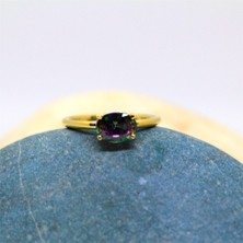 Fasek Gold 2.60CT Lopez Tek Taş 14 Ayar Altın Yüzük-Tek Taş 14 Ayar Altın Yüzük-Mistik Topaz Tek Taş Yüzük -Hediye Tek Taş Yüzük