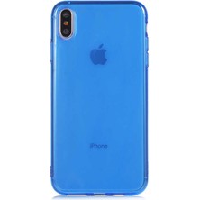 Kzy Apple iPhone Xs Max Kapak Kamera Korumalı Neon Renkli Silikon Kılıf - Neon Mavi