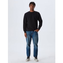 Siyah Bisiklet Yaka Sweatshirt