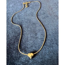 Zeze Takı Tasarım Kalp Detaylı Altın Kaplama Kolye