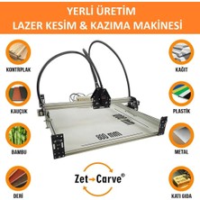 ZetCarve E-Sat M8 Model 10 WATT OPTİK GÜÇ 100X100 CM İşlem Alanlı Masaüstü Cnc Lazer Makinesi 2/3 Boyutlu Bilgisayar Destekli İmalat İçin