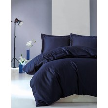 Cotton Box Çift Kişilik Saten Nevresim Takımı Elegante Lacivert