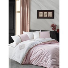 Cotton Box Brode Ranforce Çift Kişilik Nevresim Takımı Carel Pudra