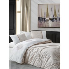 Cotton Box Brode Ranforce Çift Kişilik Nevresim Takımı Carel Kahve