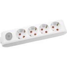 Viko Multi-Let Dörtlü Priz Anahtarlı Topraklı Çocuk Korumalı Kablosuz Grup Priz Klemensli  Beyaz