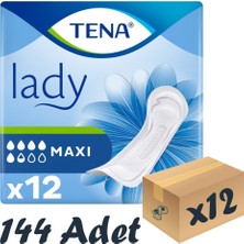 Tena Lady Maxi, Kadın Mesane Pedi, 5.5 Damla 12’li 12 Paket 144 Adet