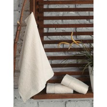 Cotton Box 3 Lü Gipürlü Havlu Seti Krem