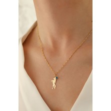 14 Ayar Altın Singapur Zincir At-Göz Kolye