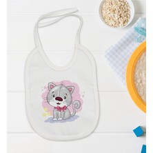 Bk Kids Sevimli Kedi Tasarımlı Bebek Mama Önlüğü - Model 1