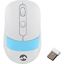 Sm-18 USB Beyaz/mavi 2.4ghz Optik Kablosuz Mouse
