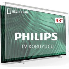 Best Ekran Philips 43PFS6805 Tv Ekran Koruyucu - Philips 43" Inç Tv Ekran Koruyucu Şeffaf Paneli