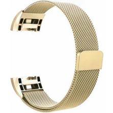 Markacase Fitbit Charge 2 Için Mıknatıslı Milanese Kordon Kayış Gold