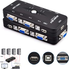 Wozlo 4 Port USB Kvm Switch 4 Pc Kasa Tek Kontrol