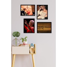 Takivis Sezen Aksu 4 Parça Çerçeve Görünümlü Set Tablo