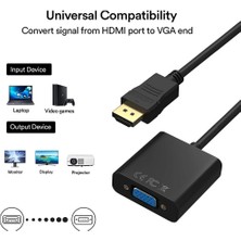 PrimeX Plus PX-1240S Dijital HDMI To VGA 30CM Görüntü Çevirici Aparat  Siyah