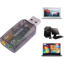 Wozlo USB Ses Kartı 5.1 3D Sound USB Harici Ses Kartı Audio Çevirici