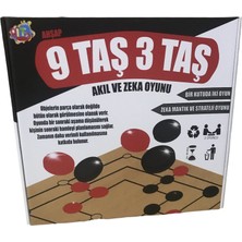 Ahşap 9 Taş 3 Taş Akıl Zeka ve Strateji Oyunu