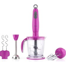 King K 941 Foodie 4 Bıçaklı Blender Seti -Fuşya