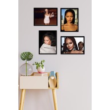 Takivis Rıhanna 4 Parça Çerçeve Görünümlü Set Tablo