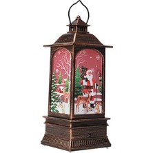 Cadia Müzikal Noel Fenerler Dekor Işıklı Masa Asılı Peri Gece Işıkları Bronz Renk Noel Baba (Yurt Dışından)