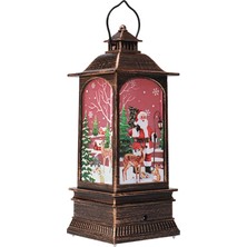 Cadia Müzikal Noel Fenerler Dekor Işıklı Masa Asılı Peri Gece Işıkları Bronz Renk Noel Baba (Yurt Dışından)