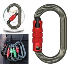 Mimgo Açık O-Ring Carabiner Alüminyum Alaşım Vidalı Kilitleme Kanca Klipsi Tırmanmak Için Kırpma Gri Kırmızı (Yurt Dışından)