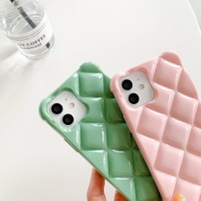 YKD Store Rhombic Doku Tpu Apple iPhone 13 Koyu Yeşil Için Telefon Kılıfı