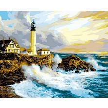 Hapy Hoby Deniz Feneri ve Dalgalar Sayılarla Boyama Seti 40X50CM