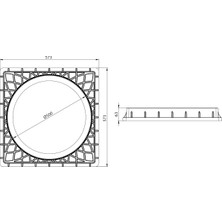 Lux Wares 500MM Kare Rögar Kapağı / Çerçeve + Kapak