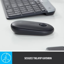 Logitech M350 Pebble Sessiz Kablosuz Kompakt Mouse - Siyah (Yurt Dışından)