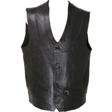 Sanalbolluk Battal Boy Siyah Renk Deri Yelek