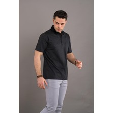 Woolen World Klasik Kalıp Polo Yaka Cepli Dokulu Erkek T-Shirt