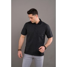 Woolen World Klasik Kalıp Polo Yaka Cepli Dokulu Erkek T-Shirt