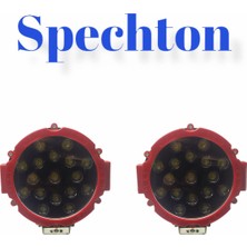 Spechton Traktör Iş Makinası Led Sis Farı 10-30v 51w  Kırmızı Çerçeve