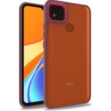 Kvy Xiaomi Redmi 9c Renkli Kenarlı Parlak Flora Kılıf